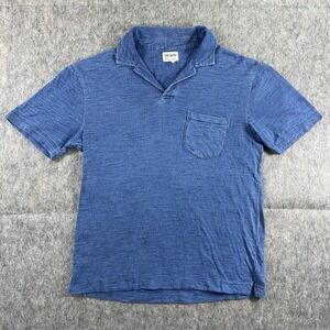 Todd Snyder Polo Shirt Men's XS Short Sleeve Blue Pop Over‎ Cotton